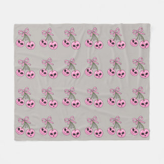  cute pink Halloween cherry illustration  Fleece Deken