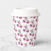  cute pink Halloween cherry illustration  Papieren Bekers (Achterkant)
