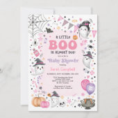 Cute Pink Halloween Ghost Girl Baby shower Kaart (Voorkant)