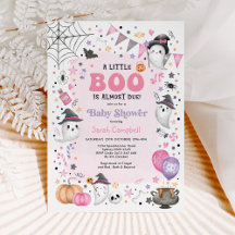 Cute Pink Halloween Ghost Girl Baby shower
