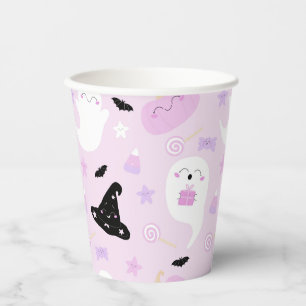 Cute Pink Halloween Papieren Bekers