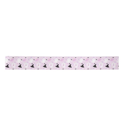 Cute Pink Halloween Satijnen Lint (Voorkant)