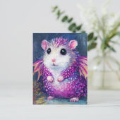Cute Pink Hamster Dragon Briefkaart (Staand voorkant)