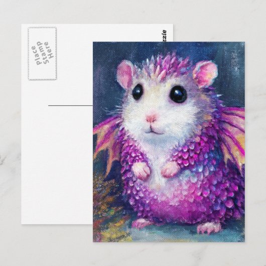 Cute Pink Hamster Dragon Briefkaart (Voorkant / Achterkant)