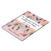 Cute Pink Happiness Quote Inspirational Floral Art Notitieboek (Linkerzijde)