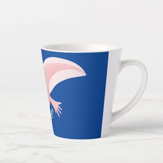 Cute pink happy axolotl latte mok (Rechts)