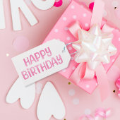 Cute Pink Happy Birthday Cadeaulabel