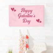Cute Pink Happy Galentines Day Party Spandoek (Insitu)