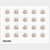 Cute Pink Happy Paast Bunny Rabbits Ronde Sticker (Vel)