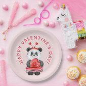 Cute Pink Happy Valentines Day Party Paper Bord (Feest)