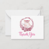 Cute Pink Hartelijk dank Notitiekaartje (Voorkant)