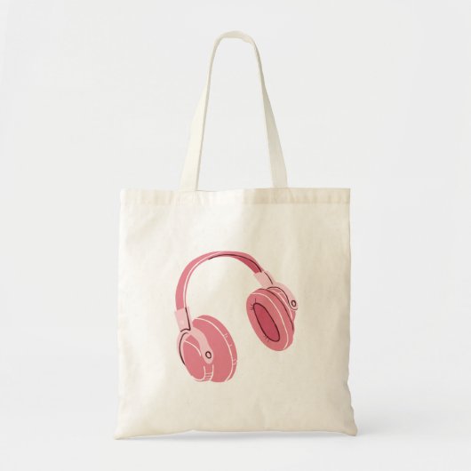 Cute Pink Headphone Canvas tas (Voorkant)