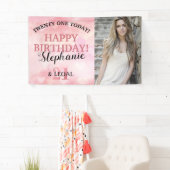 Cute Pink Heart 21st & Legal Photo Birthday Banner (Insitu)