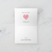 Cute Pink Heart Aangepast Bedankt Noteer Kaart (Binnen)