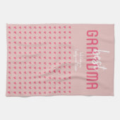 Cute Pink Heart Best Grandma Moederdag Theedoek (Horizontaal)