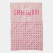 Cute Pink Heart Best Grandma Moederdag Theedoek (Verticaal)