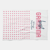 Cute Pink Heart Best Grandma Moederdag Theedoek (Horizontaal)