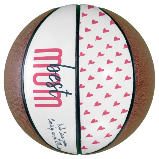 Cute Pink Heart Best Mam Moeder Day Basketbal (Verticaal)
