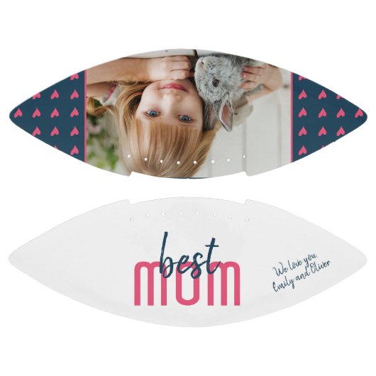 Cute Pink Heart Best Mama Photo Moeder Day American Football (Panelen)