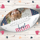 Cute Pink Heart Best Mama Photo Moeder Day American Football