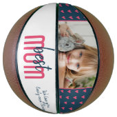 Cute Pink Heart Best Mama Photo Moeder Day Basketbal (Verticaal)
