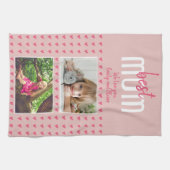 Cute Pink Heart Beste mama 2 Fotomoederdag Theedoek (Horizontaal)