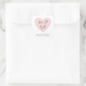Cute Pink Heart, een meisje Baby shower Vierkante Sticker (Tas)
