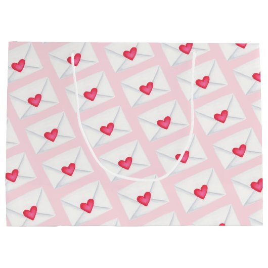 Cute Pink Heart Envelopes Valentijnsdag Groot Cadeauzakje (Achterkant)