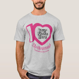 Cute Pink Heart Foto Ik hou van Mijn Vriendin T-shirt