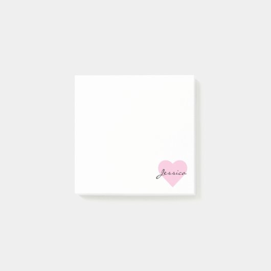 Cute Pink Heart, gepersonaliseerd Post-it® Notes (Voorkant)