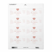Cute Pink Heart Glitter Logo Serum Labels (Full Sheet)