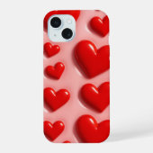 Cute Pink Heart iPhone 15 Case  (Achterkant)