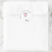 Cute Pink Heart - Kinderen van afgelopen dag Dank  Ronde Sticker (Tas)
