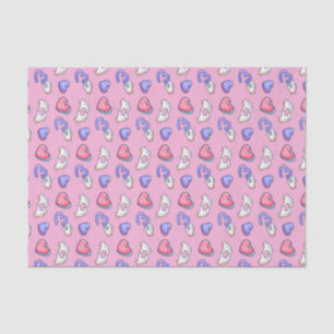 Cute Pink Heart Kiss Me Pattern Valentijnsdag Tissuepapier