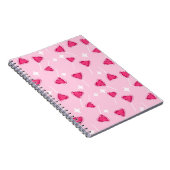 Cute Pink Heart Lollipop Seamless Pattern Notitieboek (Rechterzijde)