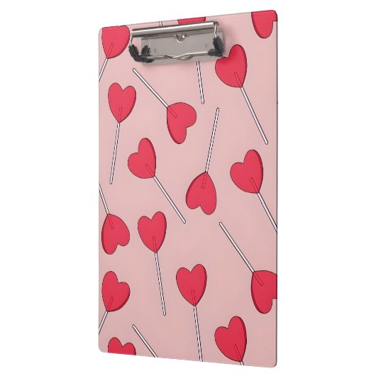 Cute Pink Heart Lollipops Seamless Pattern Klembord (Links)