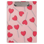 Cute Pink Heart Lollipops Seamless Pattern Klembord (Voorkant)