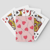 Cute Pink Heart Lollipops Seamless Pattern Pokerkaarten (Achterkant)