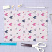 Cute Pink Heart Love Pattern Valentijnsdag Tissuepapier (Craft)