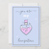 Cute Pink Heart Love Potion Valentijnsdag Girly Feestdagenkaart (Voorkant)