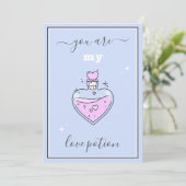 Cute Pink Heart Love Potion Valentijnsdag Girly Feestdagenkaart (Staand voorkant)
