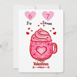 Cute Pink Heart Mug Valentine's Day Greeting Card Kaart