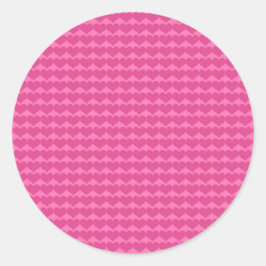 Cute Pink Heart Patroon Ronde Sticker