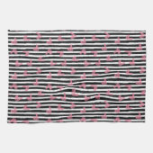 Cute Pink Heart Patroon Theedoek (Horizontaal)