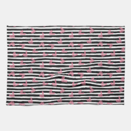 Cute Pink Heart Patroon Theedoek