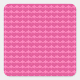 Cute Pink Heart Patroon Vierkante Sticker
