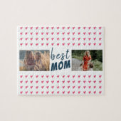 Cute Pink Heart Pattern Best Ma 2 Foto Legpuzzel (Horizontaal)