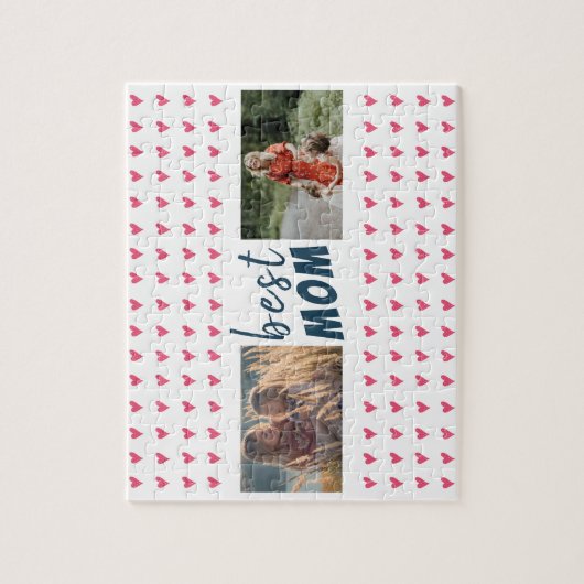Cute Pink Heart Pattern Best Ma 2 Foto Legpuzzel (Verticaal)