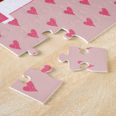 Cute Pink Heart Pattern Best Ma 2 Foto Legpuzzel (Zijkant)
