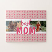 Cute Pink Heart Pattern Best Ma 2 Foto Legpuzzel (Horizontaal)